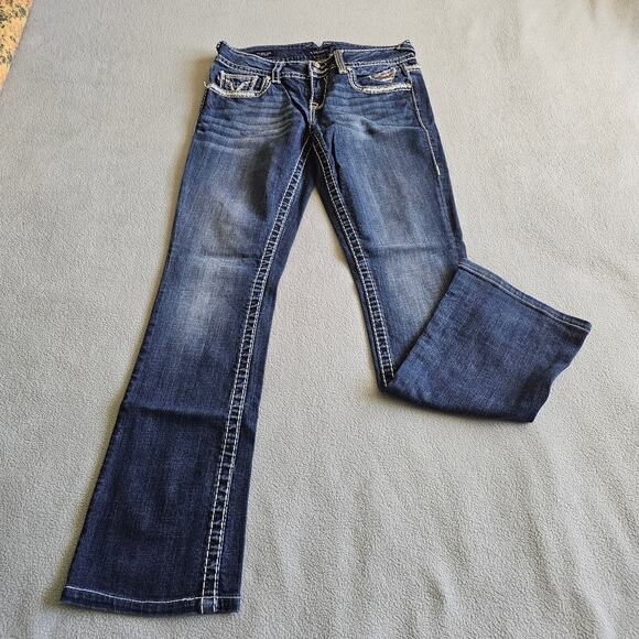 Vigoss Slim Boot Jeans Womens 31Wx31.5L Medium Wash Stretch Waist New York Fit - Picture 3 of 12